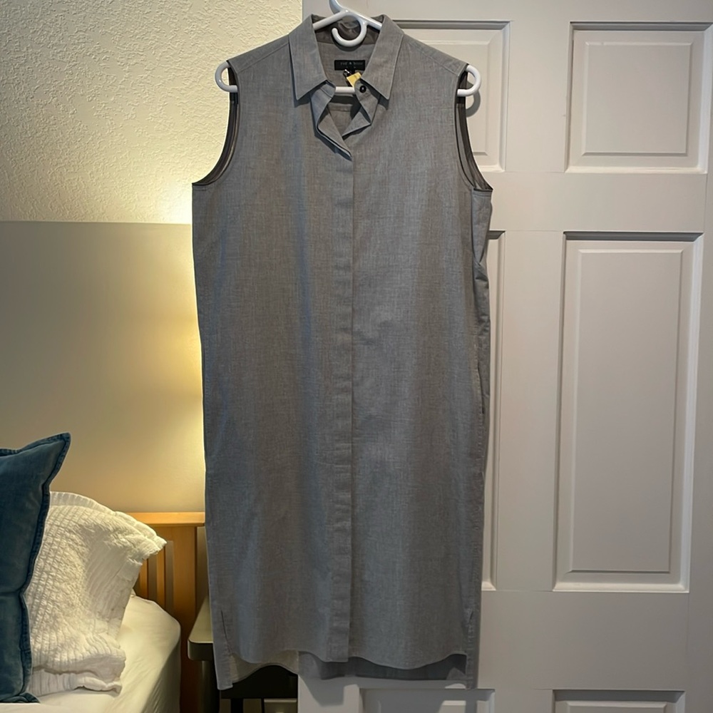 Rag and Bone shirtwaist dress.  Sleeveless, hits just below knees.